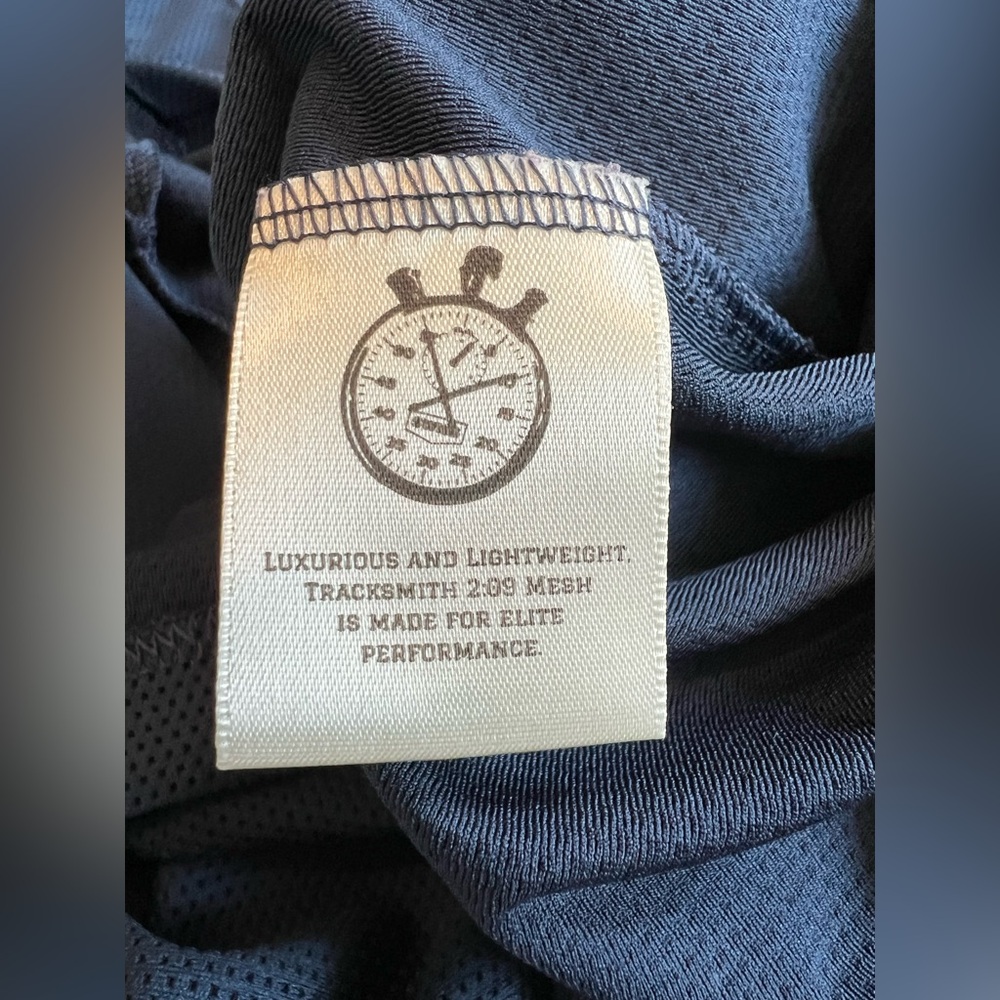 Tracksmith Van Cortlandt Singlet navy/ivory mesh racing top size Small - Picture 8 of 11